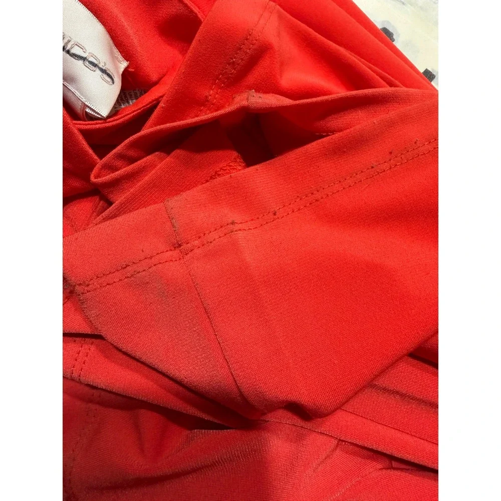 Chico's Jumpsuit Women's 2 US‎ Orange Ruffle Halter Sleeveless Straight Leg Knit_8